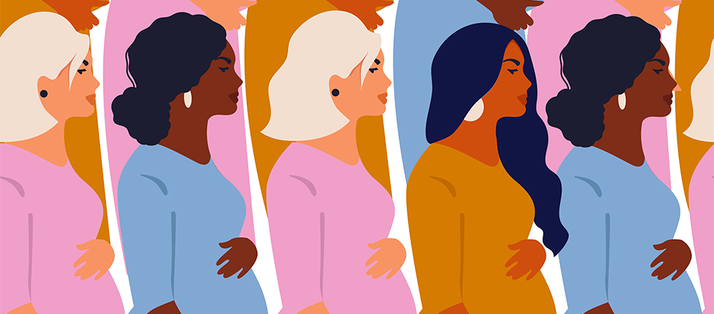 Illustration of pregnant women
